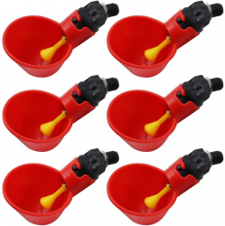 Set 6 adapatori pentru pasari Plastic Rosu 