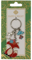 Breloc Happy and Bright vulpita cu floricele in cap 
