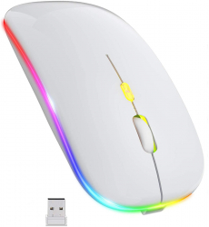 Mouse optic cu WI-FI Zola® leduri multicolore 11x6x2.5 cm alb 