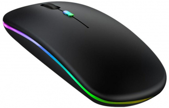 Mouse optic cu WI-FI Zola® leduri multicolore 11x6x2.5 cm negru 