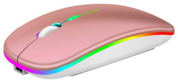 Mouse optic cu WI-FI Zola® leduri multicolore 11x6x2.5 cm roz 