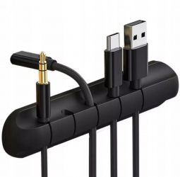Organizator de cabluri Zola® din silicon cu 5 locuri negru 