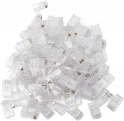Set 100 de conectori RJ-45 8P8C Zola® 8 pini compatibilitate cabluri UTP FTP STP transparent 