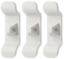 Set 3 suporturi organizatoare cabluri Zola® autoadeziv tip clema 10x3x1.7 cm albe 