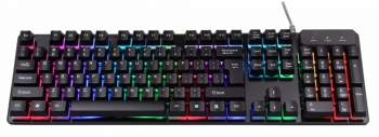 Tastatura gaiming Zola® cu LED-uri multicolore prin USB rezistenta la stropire neagra 43x13x2 5 cm 