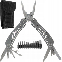Briceag metalic Zola® robust 13 in 1 otel inoxidabil 11 biti husa depozitare 