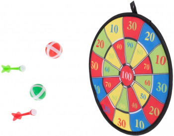 Joc darts pentru copii Zola® 2 sageti si 2 bile cu velcro multicolor 28 cm 