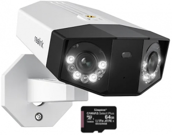 Pachet camera de supraveghere cu Card MicroSD 64 GB Reolink DUO 2 PoE rezolutie de 8MP 