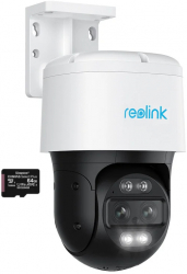 Pachet camera de supraveghere cu Card MicroSD 64 GB Reolink TrackMix PoE rezolutie de 8MP 