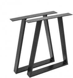 Set 2 picioare metalice masa stil scandinav Trapez Profil Lat Vopsire in camp electrostatic Finisaje Premium Negru 