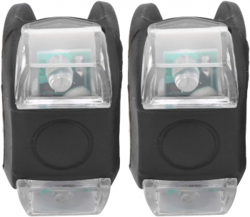 Set de lumini pentru biciclete din silicon Zola® 2 bucati lumina alba si rosie 3 moduri de luminare impermeabile negru 