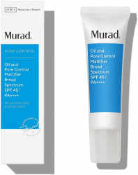 Crema de Fata Murad Oil and Pore Reducing pentru Reducerea Sebumului Lumineaza si Purifica Tenul SPF 45 cu Avocado fara Ulei 48gr 