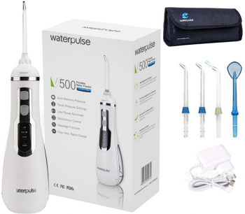 Irigator Dus Bucal Waterpulse V500 fara fir 4x Varfuri Incluse 3x Trepte 2x Programe Rezevor 200ml 1600 oscilatii/min Alimentare 11 