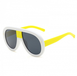 Ochelari de Soare Zamo&reg Charlotte Protectie UV400 Lentile Policarbonat Model Sport Alb cu Galben