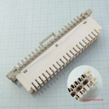 Regleta Telefonica Zamo&reg RS79401S cu Separatie pentru 10 Perechi LSA cu Deconectare Alba