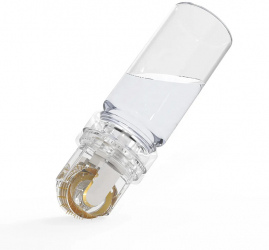 Rola Dermatologica Hydra Roller cu Fiola Reincarcabia pentru Transductia Dermica a Serurilor 64 Ace Titan Adancime 0.50mm 10ml 