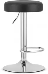 Scaun de bucatarie/bar Artool Rojst rotativ piele ecologica negru si argintiu 38x38x62.5-83 cm 