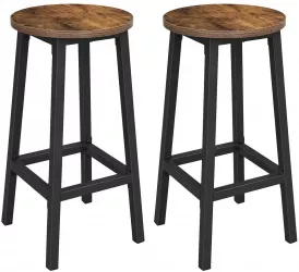 Set 2 scaune de bucatarie/bar Artool pal si otel maro rustic negru 32x65 cm 