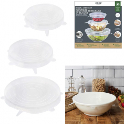 Set 3 capace rotunde flexibile din silicon 