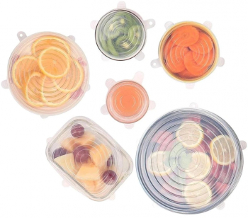 Set 6 Capace din Silicon pentru Vase de Gatit si Recipiente de Depozitare Alimente 6 Marimi Universale 