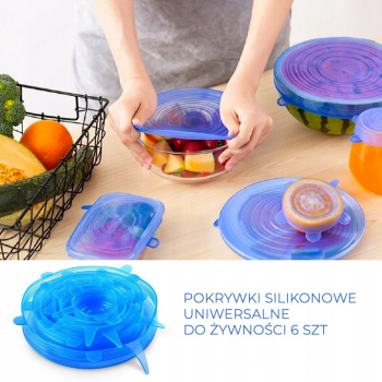 Set 6 capace universale vase Silicon Albastru 