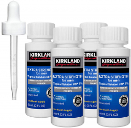 Set Solutie Kirkland pentru Stimularea Cresterii Parului si a Barbii Pipeta Inclusa 4x 60ml 