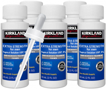 Set Solutie Kirkland pentru Stimularea Cresterii Parului si a Barbii Pipeta Inclusa 5x 60ml 