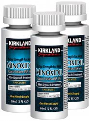 Set Solutie Kirkland Signature Minoxidil 5 Tratament Impotriva Caderii Parului fara Pipeta 3x 60ml 
