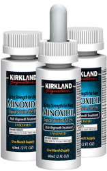 Set Solutie Kirkland Signature Minoxidil 5 Tratament Impotriva Caderii Parului Pipeta Inclusa 3x 60ml 