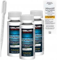 Set Solutie Kirkland Signature Minoxidil 5 Tratament Impotriva Caderii Parului Pipeta Pasteur 3x 60ml 