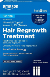 Set Spuma Amazon Basic Care Minoxidil 5 impotriva Caderii Parului pentru Barbati Tratament 3 luni 3x 60mI 
