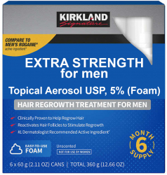 Set Spuma Kirkland pentru Stimularea Cresterii Parului si a Barbii Pipeta Inclusa 6x 60ml 