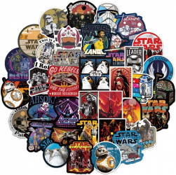 Set Stickere Star Wars Razboiul Stelelor Abtibilduri Rezistente la Apa si Soare Refolosibile Dimensiuni 7-10cm Model 1 108 buc