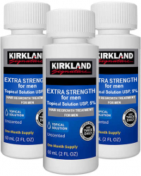 Set Tratament Perrigo Kirkland Signature 5 pentru Stimularea Cresterii Parului si a Barbii Pipeta Inclusa 3 x 60ml 