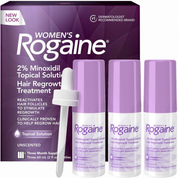 Solutie Rogaine impotriva Caderii Parului Minoxidil 2 pentru Femei Pipeta Originala Inclusa Tratament 3 luni 3x flacoane 60ml 
