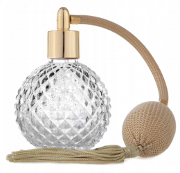 Sticla Parfum cu Pulverizator Infiletabil si Capac Capacitate 90ml Model Vintage Crem