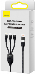 3in1 Baseus Flash USB Cable 100W 1.2m Black 