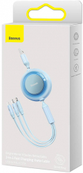 Baseus Bright Mirror 2 - Cablu 3-in-1 USB Albastru 