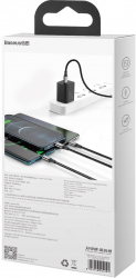 Baseus Cable 3-in-1 Fast Charge Usb-c Black 