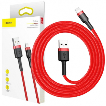 Baseus Cafule - Cablu USB Lightning 2.4A 1m Negru + Rosu 