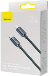 Baseus Crystal Cable USB-C to Lightning 20W PD 1.2m Negru 