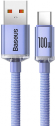 Baseus Crystal Shine USB to USB-C Cable 100W 2m Purple 