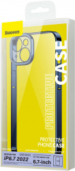 Baseus Glitter Case si Set de sticla securizata pentru iPhone 14 Plus albastru 