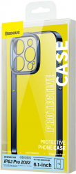 Baseus Glitter Transparent Case pentru Iphone 14 Pro Albastru 