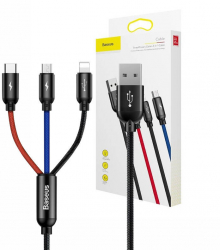 Baseus Rapid 3in1 USB Cable - Black 
