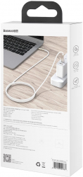 Cable Usb-c To Usb-c Baseus Cafule 100w 1m white - Baseus Cafule Usb-c To Usb-c Cable 100w 1m white 