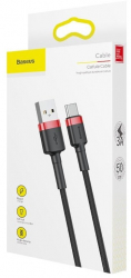 Cable USB Type C Baseus Cafule 0.5m red+black 