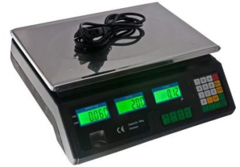 Cantar Electronic Comercial Klausstech Afisaj Dublu Masa Maxima Suportata 40 Kg Afisaj Indicator Nivel Baterie Negru 
