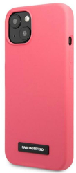 Carcasa iPhone 13 Mini Fuchsia cu Glitter si Logo 