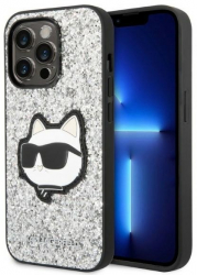 Husa Karl Lagerfeld iPhone 14 Pro Silver Hardcase Choupette 